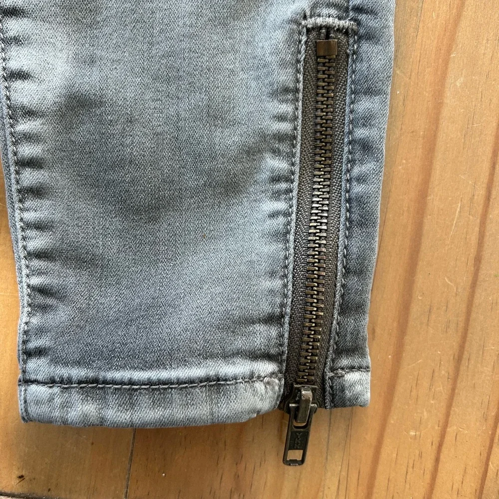 Free People Grey Moto Skinny Jeans 26 - Picture 10 of 10